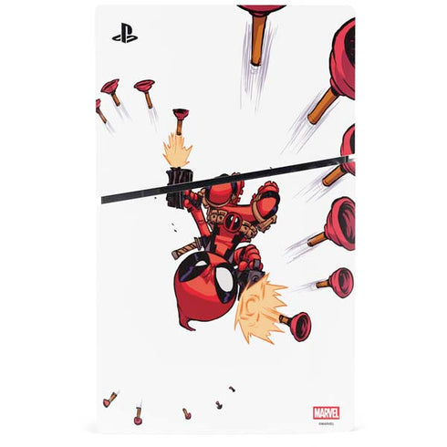 Marvel Deadpool Babypool Shooting PS5 Slim Digital Edition Console Skin